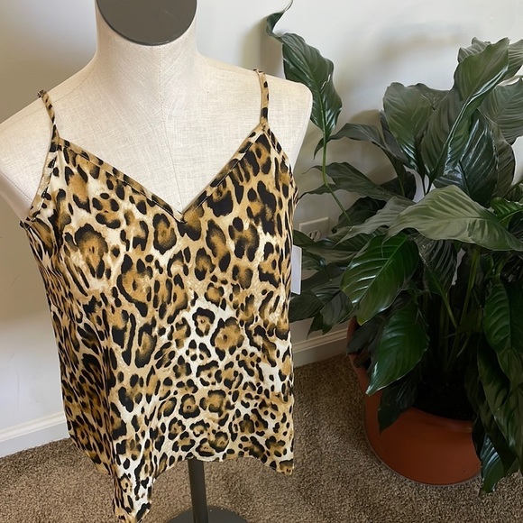Abound cami tan leopard spaghetti straps animal print Top New Size small - Picture 1 of 6